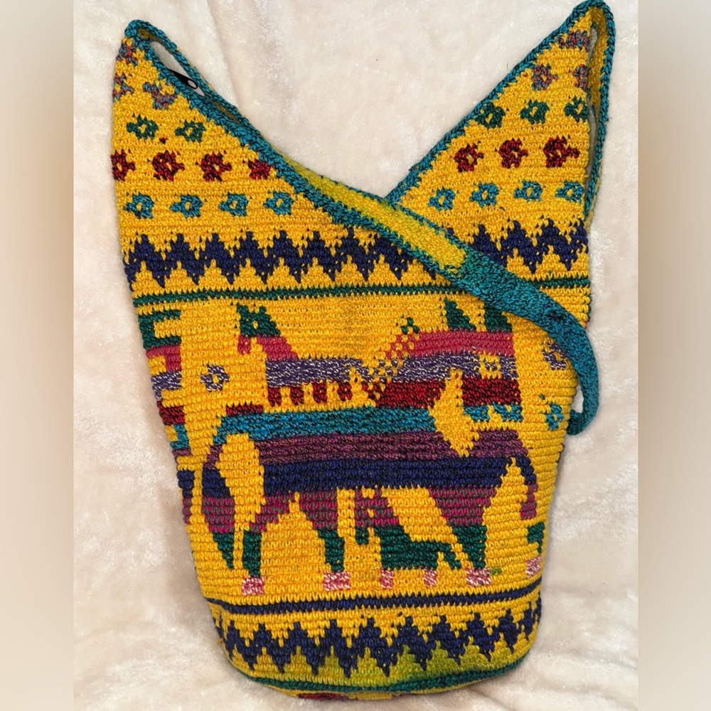 💥HOST PICK💥Rare BOHO Guatemalan Wayuu Woven Textile Artisan Large Crossbody Tote